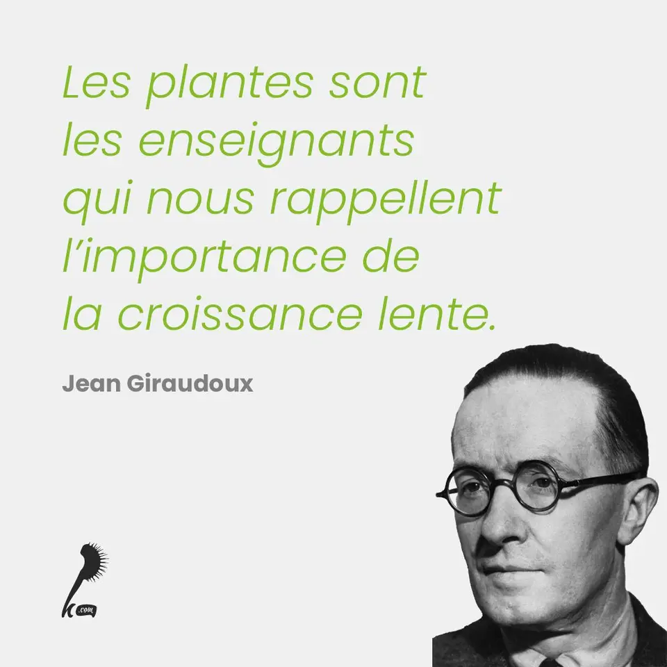 « Les plantes sont les enseignants qui nous rappellent l'importance de la croissance lente » Jean Giraudoux
