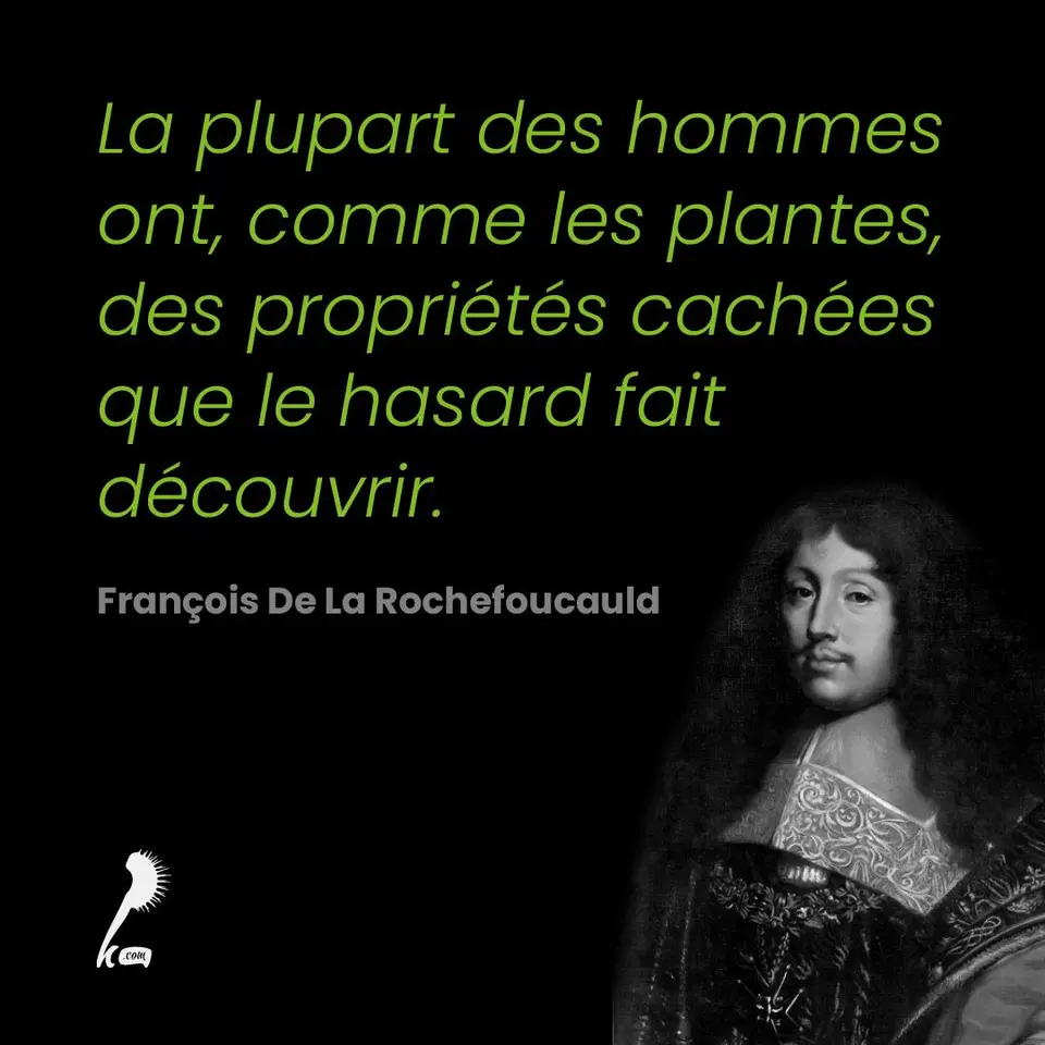 « La plupart des hommes ont, comme les plantes, des propriétés cachées que le hasard fait découvrir. » François De La Rochefoucauld